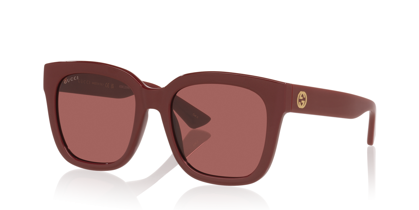 Gucci GG1338S Rectangle Sunglasses - Burgundy